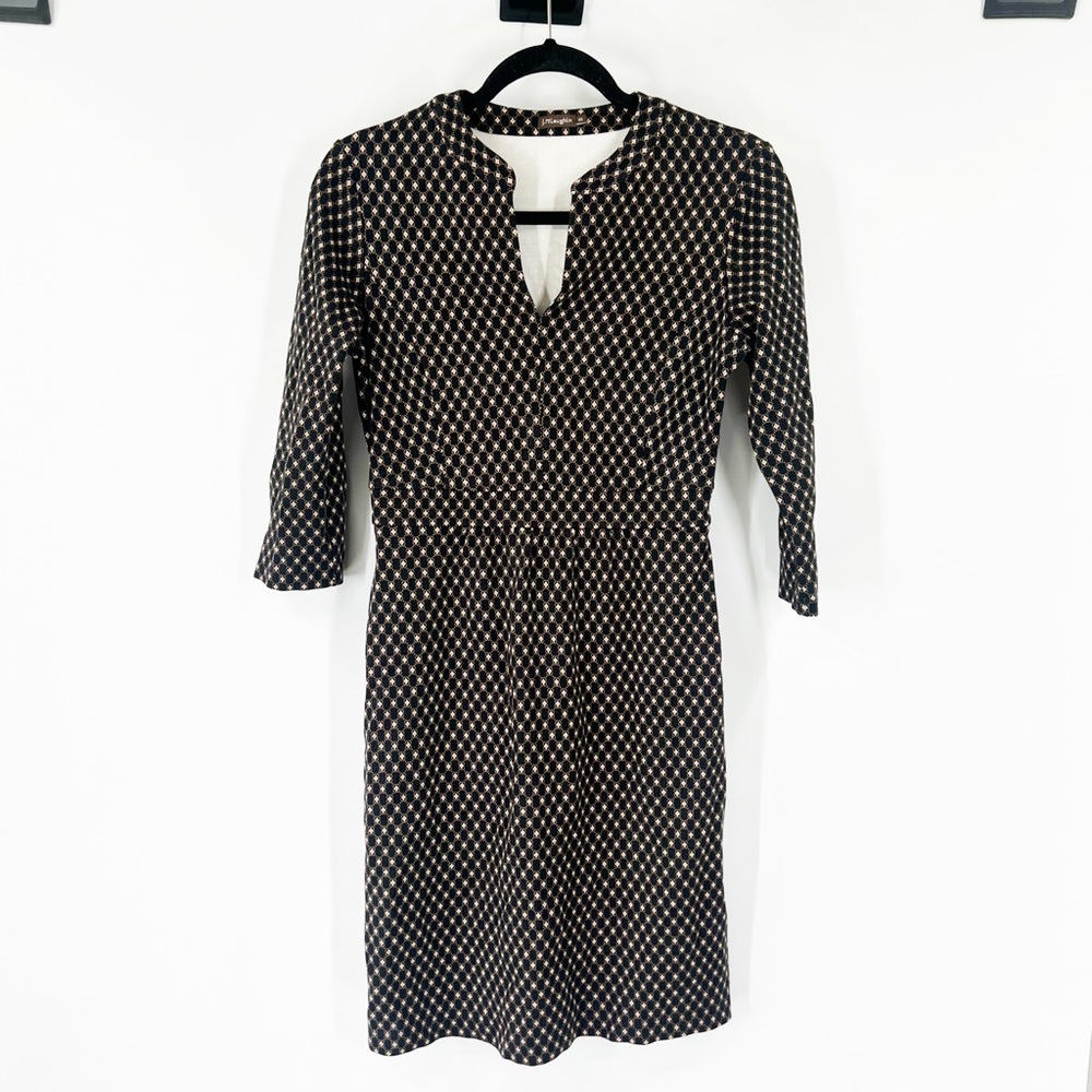 J. McLaughlin Printed 3/4 Sleeve Sheath Dress